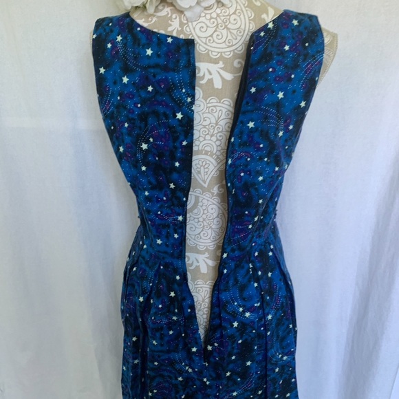 Bea & Dot by ModCloth // Blue Starry night vintage inspire sheath dress sz M dr1 - Picture 6 of 8